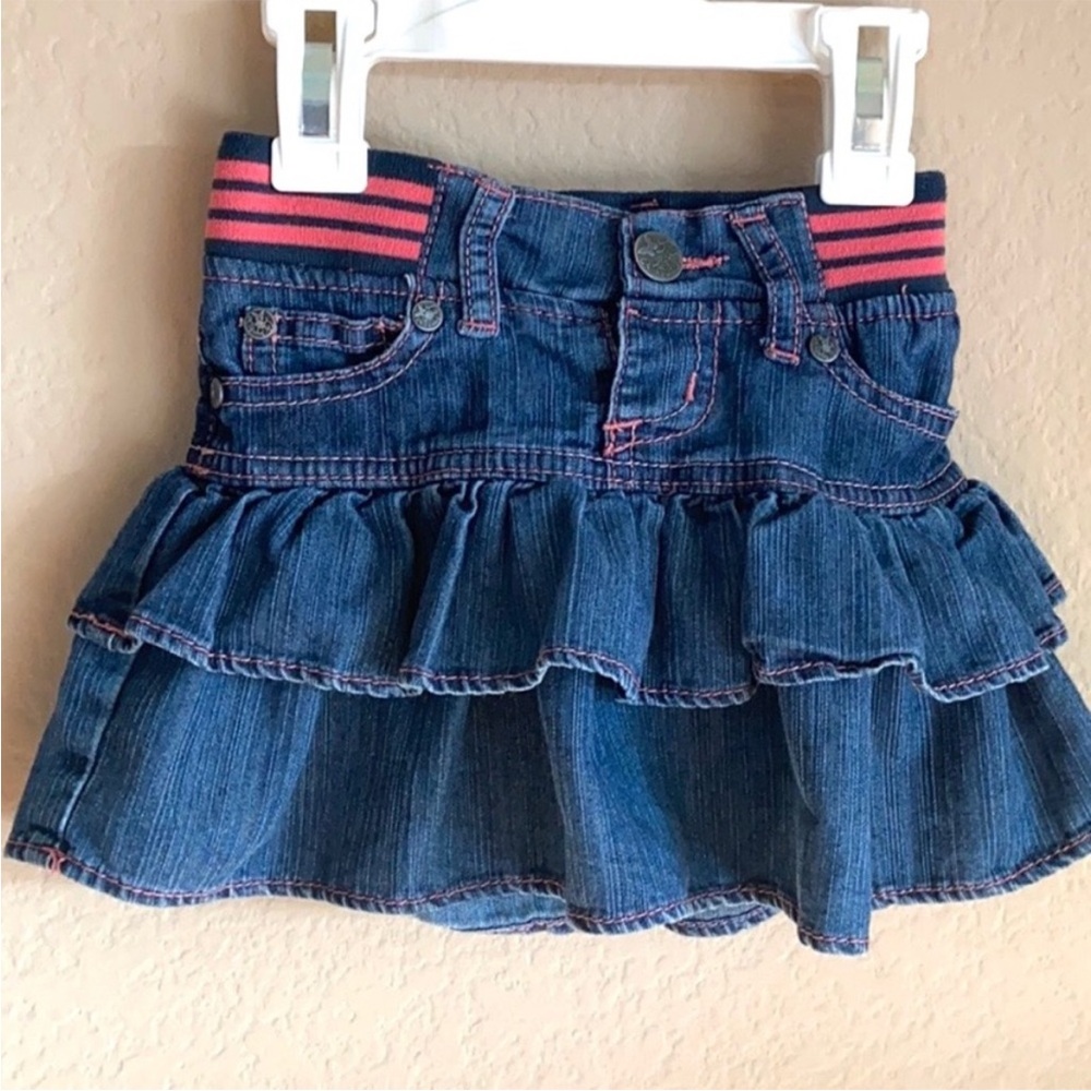 Pumpkin Patch denim ruffle skirt